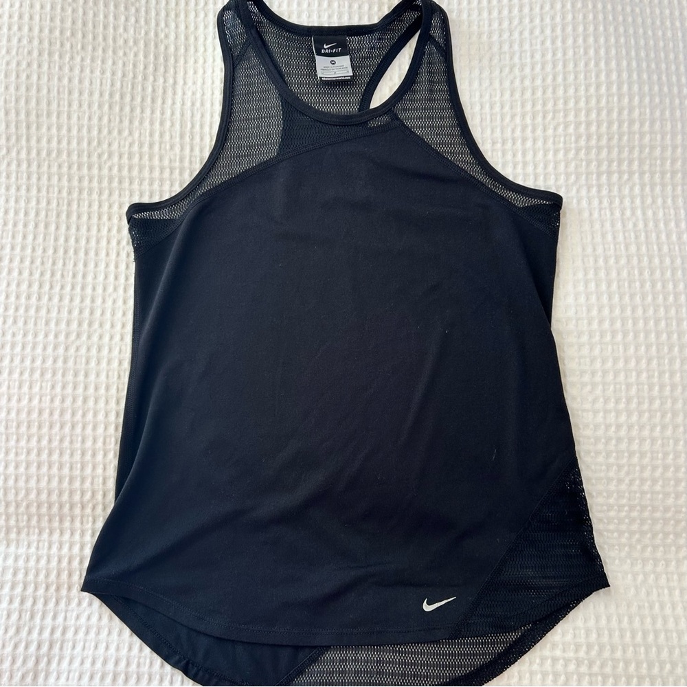 NIKE Dri-FIT Black Mesh Racerback Tank Top